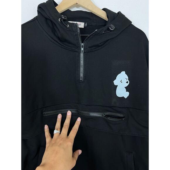 Labo Bantti Large Black Streetwear Hoodie Utility Back Pocket - Picture 3 of 8